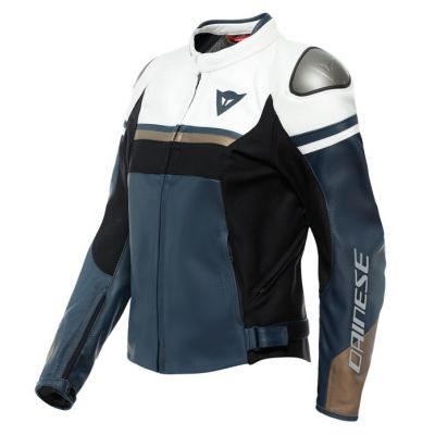 Dainese RAPIDA dámská sportovní kožená bunda modrá/bílá vel.38